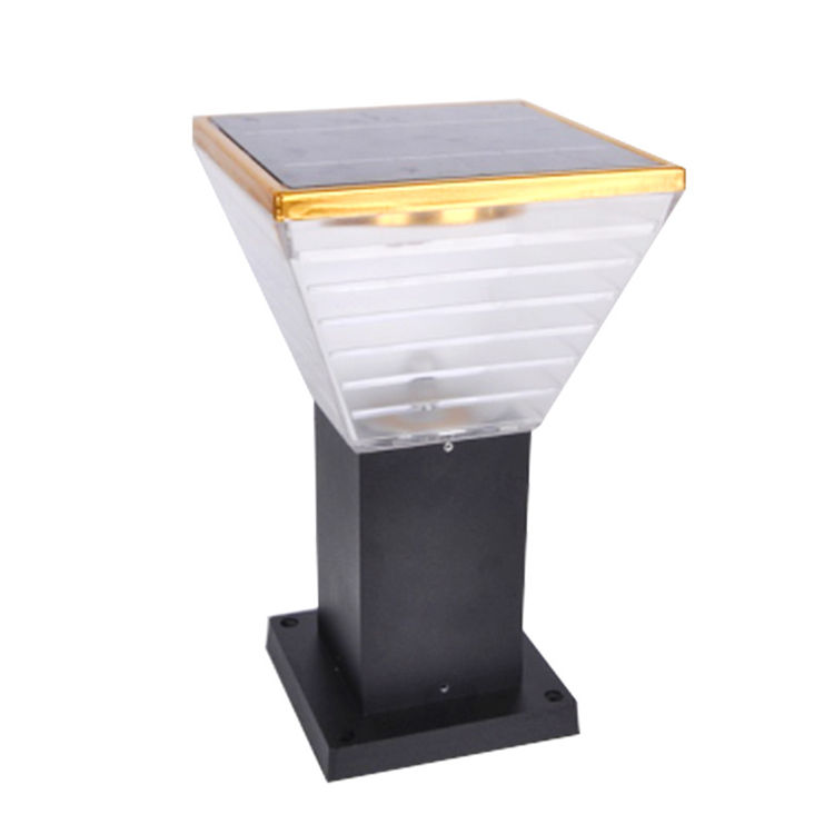 Открытый Сад высокое качество квадратный водонепроницаемый ip65 led bollard солнечной энергии газон свет с дистанционное управление