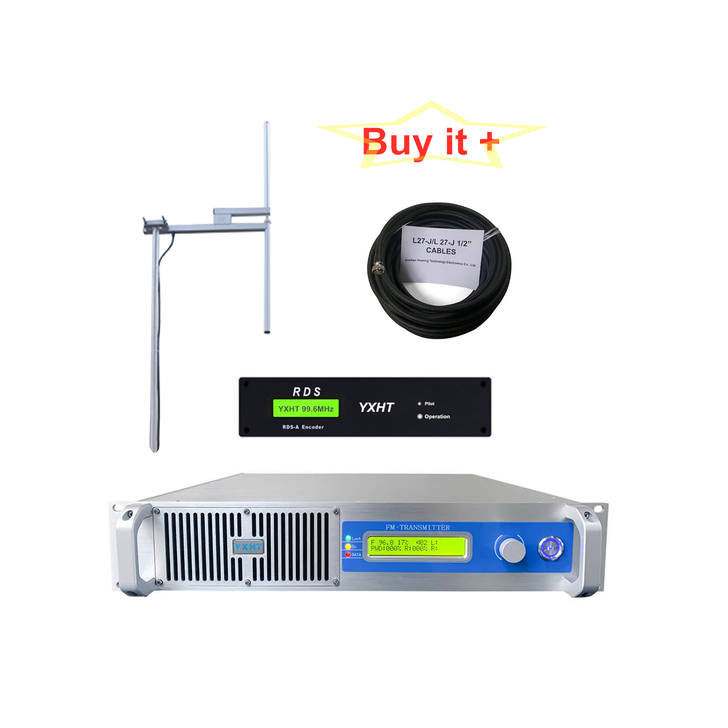 1000 Вт 1kw Fm передатчик + yx-dv2 антенна + кабель комплект с цифровым Rds кодировщик Радио система данных кодер для Fm