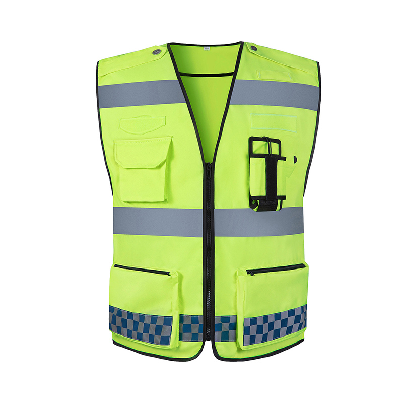 Reflective Vest with Pockets for Road and Workplace His dark material led