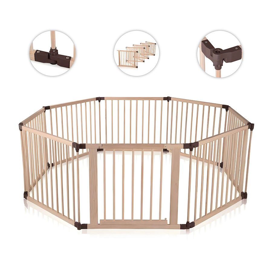 Wooden Foldable Kids Infant Play Baby Playpen