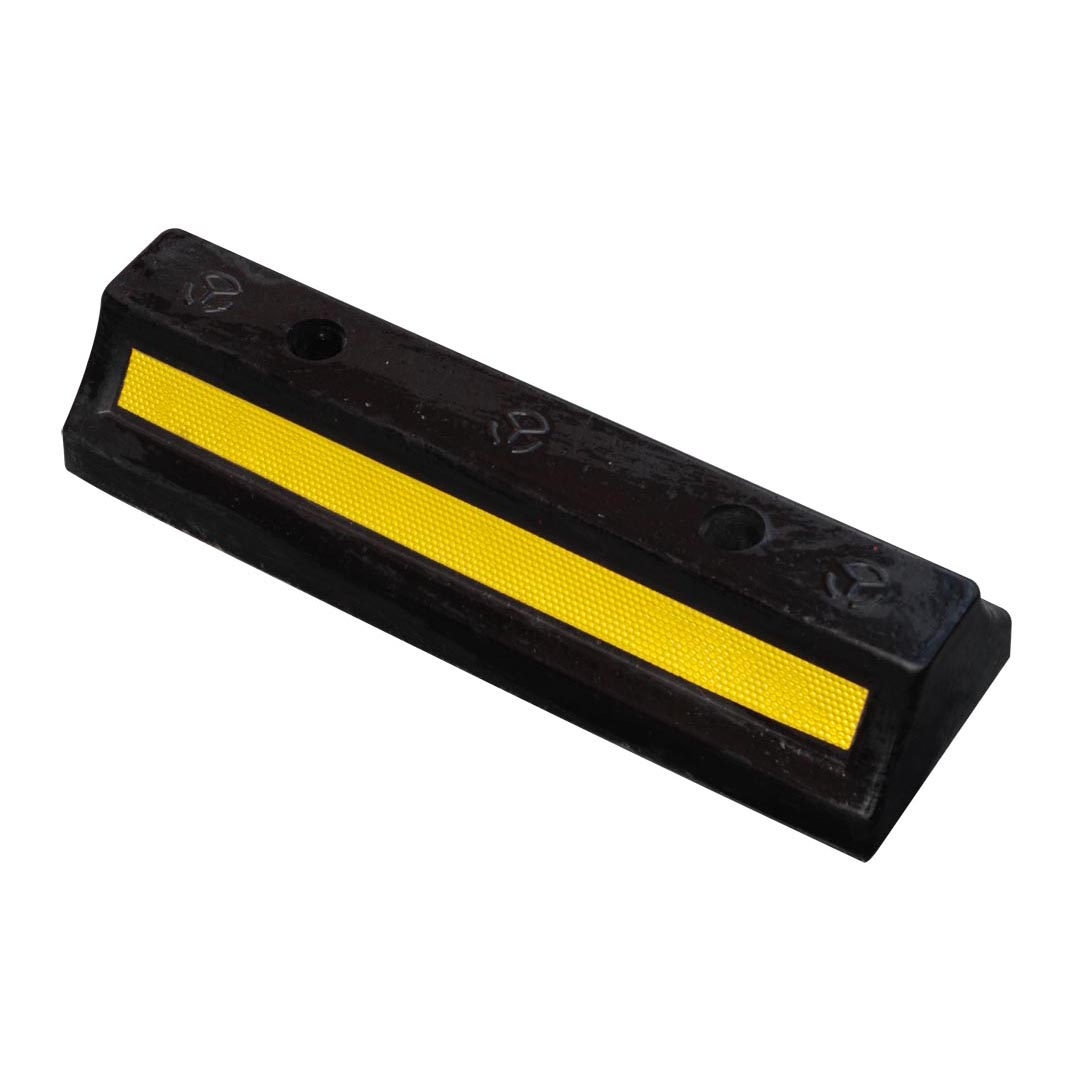 wheel stop rubberized reflective prevent collisions