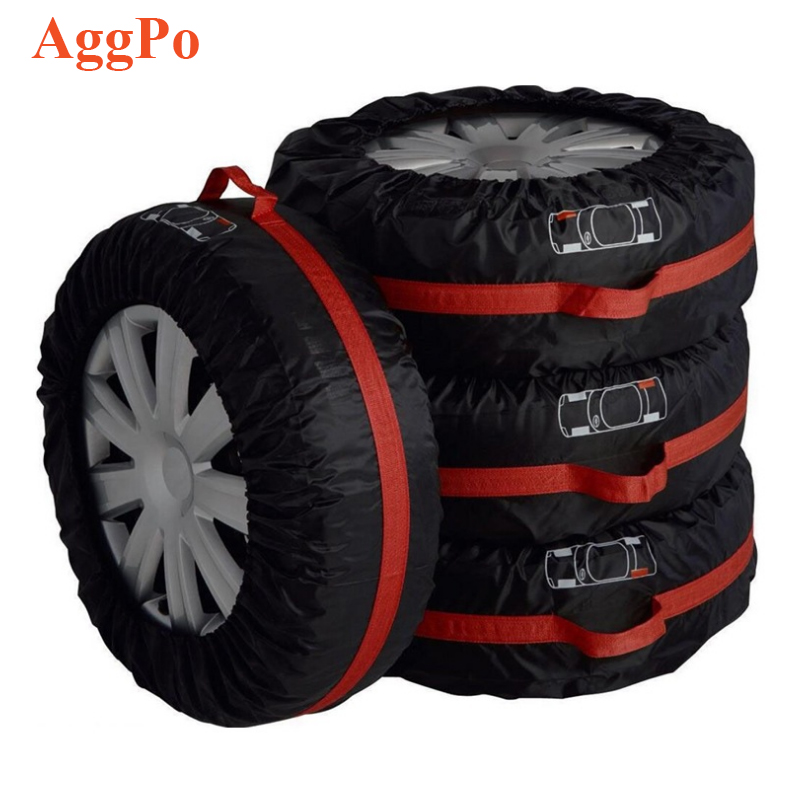 Polyester Universal Car Tires Storage Bag Automobile Spare Tire Cover 4PC Winter Dustproof Vehicle Wheel Protector Kit 70CM 80CM