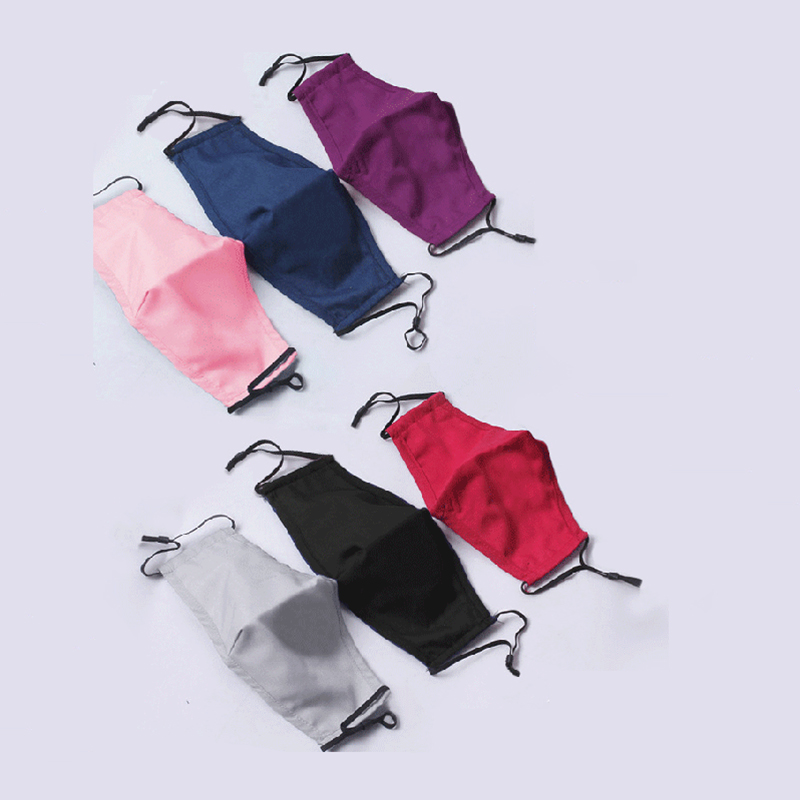 men women unisex 80% cotton 20% polyester 6 colors fabric face oem printing custom logo fashion mask