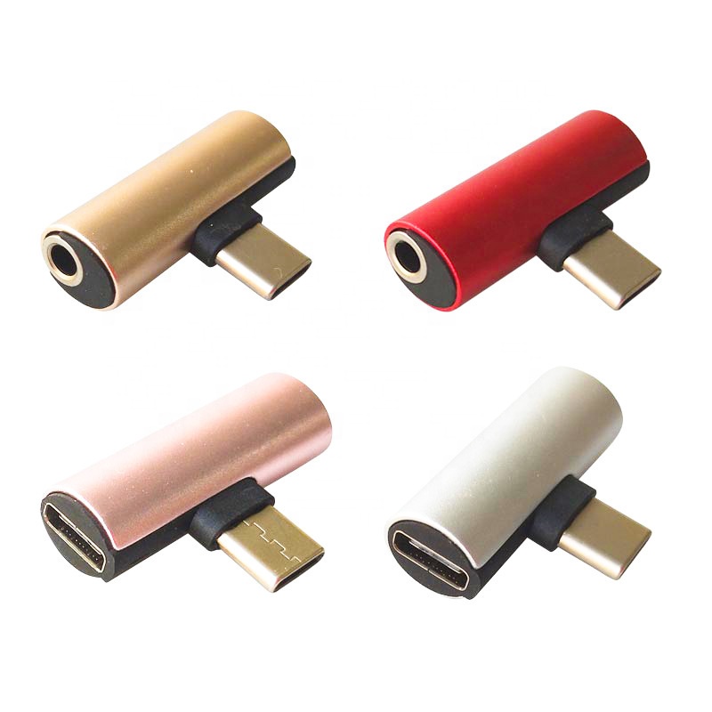 2 In 1 USB Type C Converter To 3.5mm Aux Jack Adapter USB C Charging Extension Earphone Adapter For Xiaomi