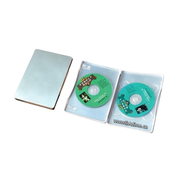 Подгонянная Оптовая прямоугольная двойная металлическая CD DVD пленка Оловянная подарочная коробка