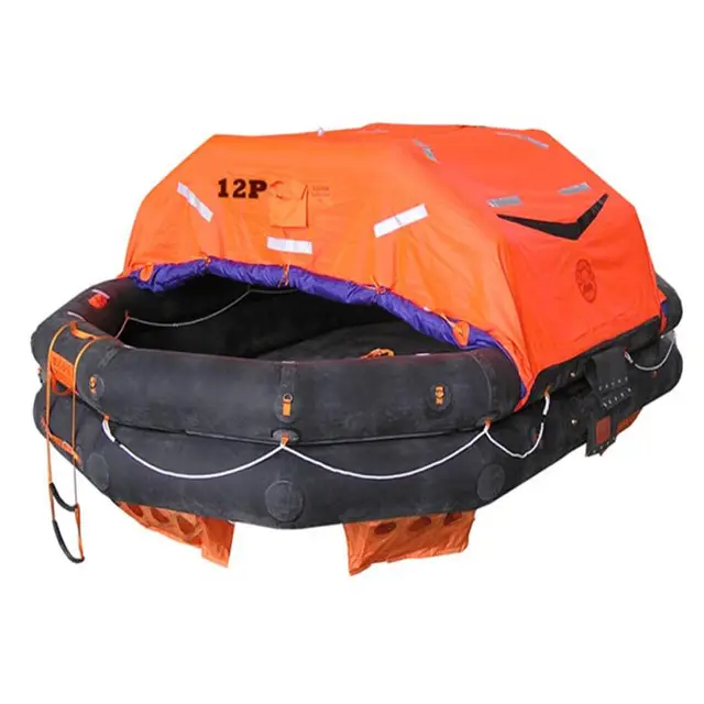 12  Man inflatable yacht liferaft boat life raft life vest with accessories on sale