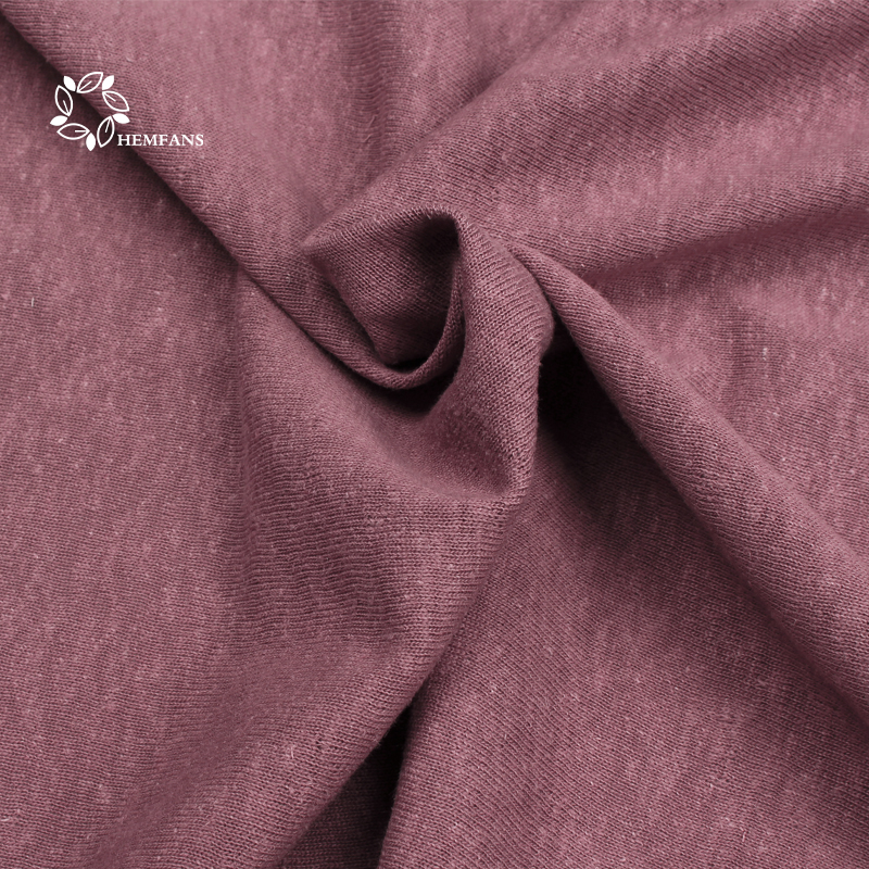 New style 55%hemp 45%organic cotton jersey knitted fabric for t shirts