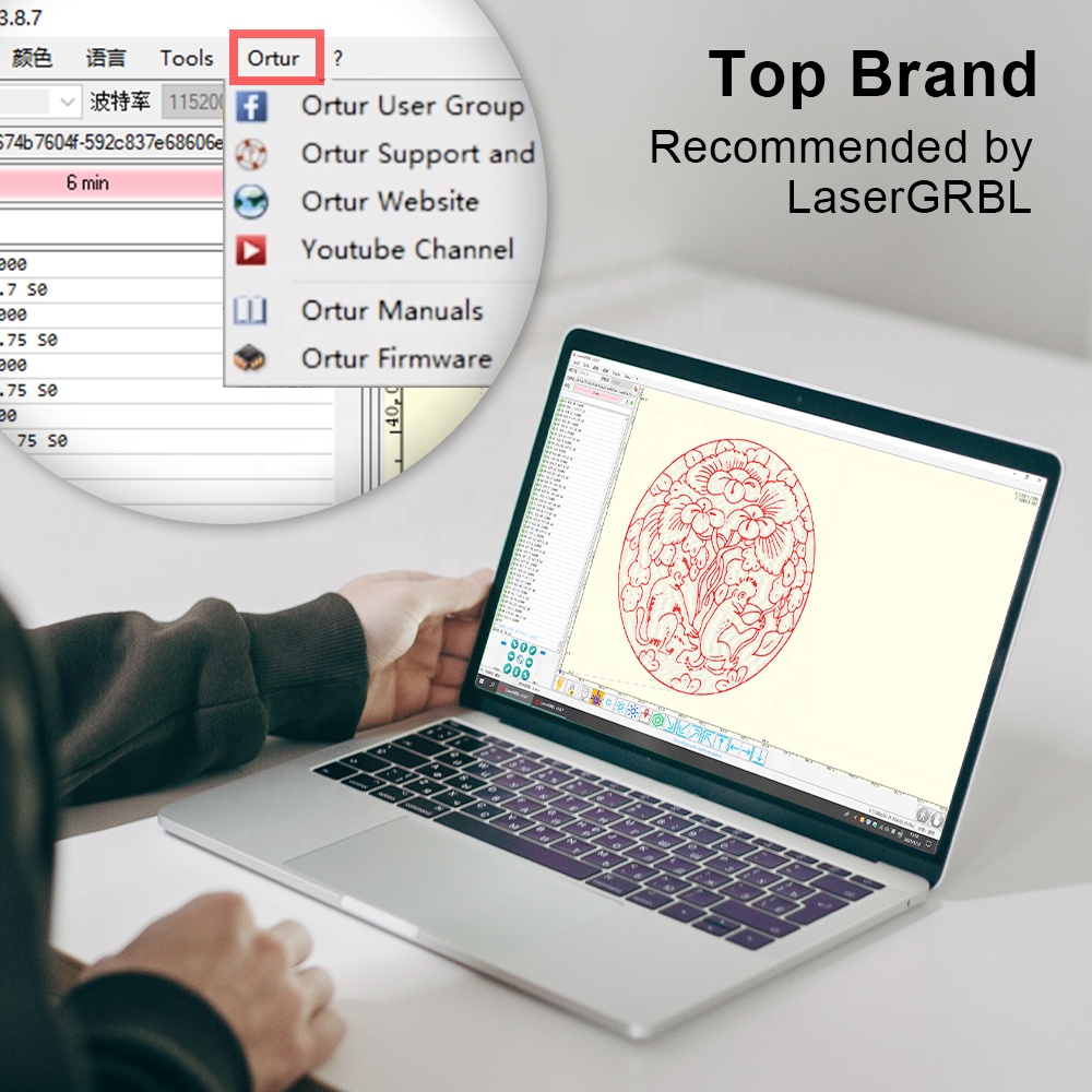 2021 Newest ORTUR Desktop Bamboo Leather Engraving CNC DIY Machine Metal laser engraver Machine