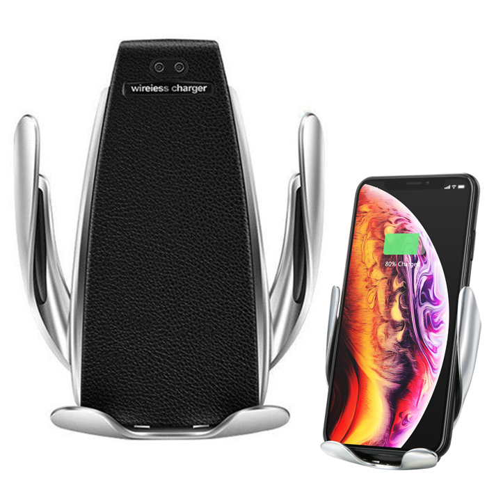 10w QI Certified Automatic Sensor Fast Charging Mobile Phone Wireless Car Mount Charger