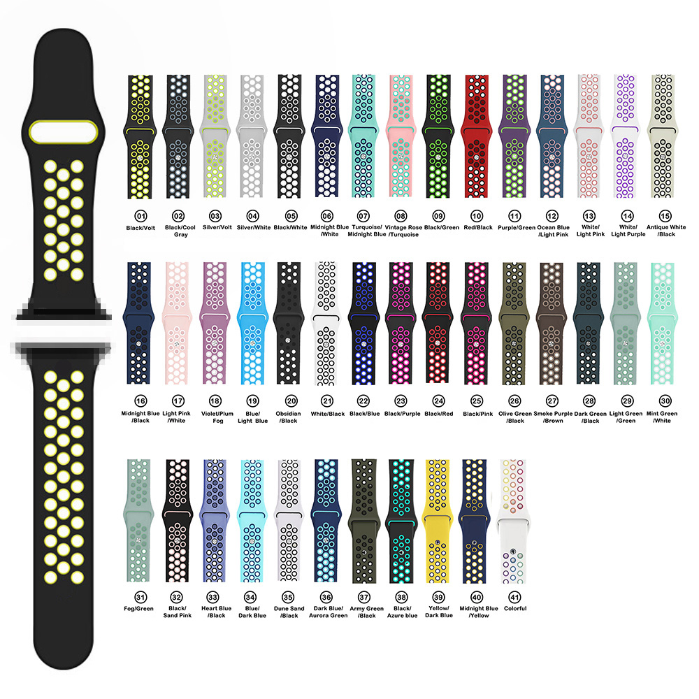 Ремешок для часов iWatch Series 6 5 4 3 2 1, 40 мм 44 мм, двойной спортивный силиконовый ремешок для часов Apple Watch 6