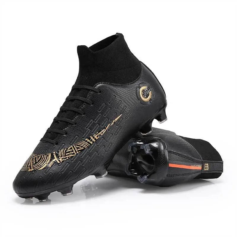 Hot Selling High Quality Kids Football Training Shoes High-Top Breathable Children Football Boots Soccer Shoes