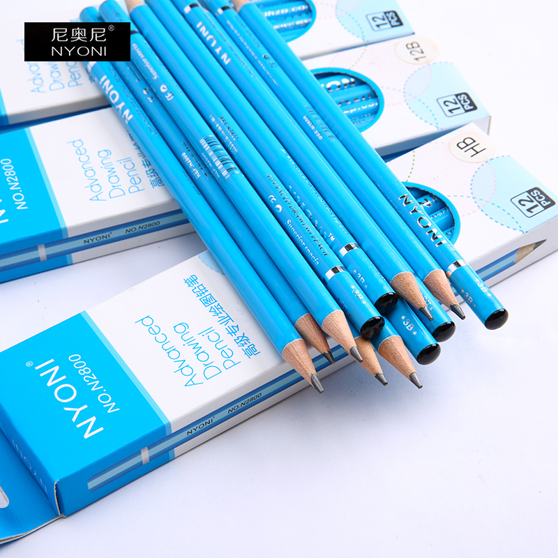NYONI stationery Soft Graphite Pencils Bulk Wood drawing sketch Pencil Set Customized 4B 5B 6B pencil