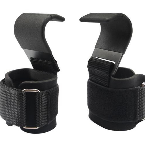 Weight Lifting Wrist Hooks Straps for Maximum Grip Support Fitness Gym Power Training Like Pull Up Deadlifting & Shrugs