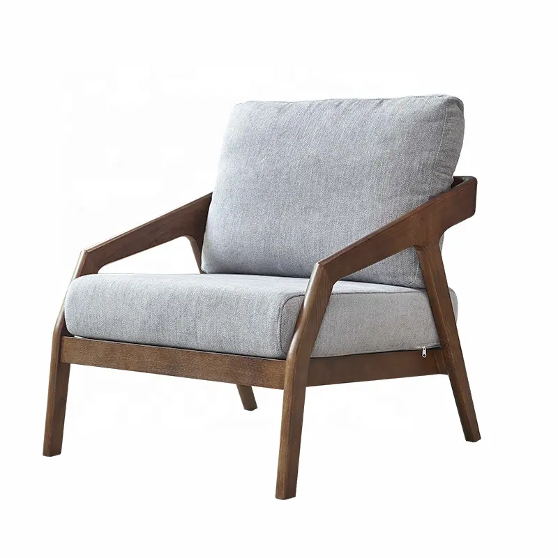Armchair Living Room Modern Sofa Set Wooden Fabric Sofa Chair