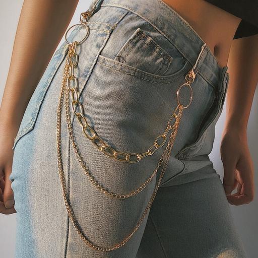 Shorts waist chain men's and women's metal punk style versatile personalized key chain pants chain