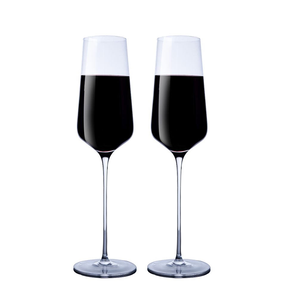 Jinbaijia 5mm Stem 0.8mm Mouth Fine Ultra Super Thin Stem Crystal Drinking Big Wine Champagne Glasses Cup Set