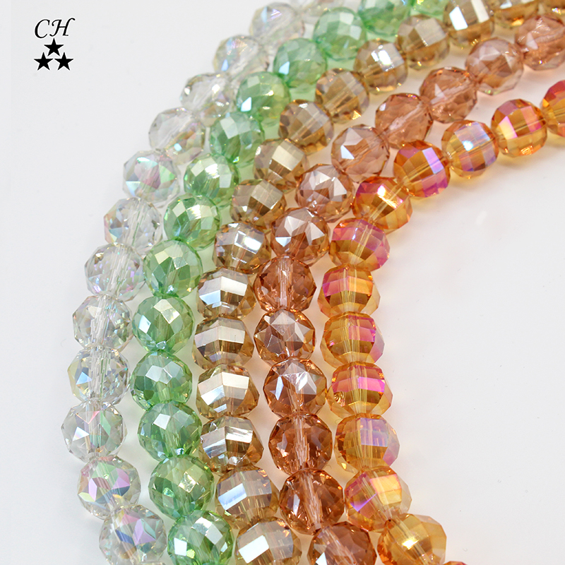 Hot Sale Crystal Glass Beads Faceted Glass Rondelle Loose Beads For DIY Earring Bracelet Necklace Jewelry Making