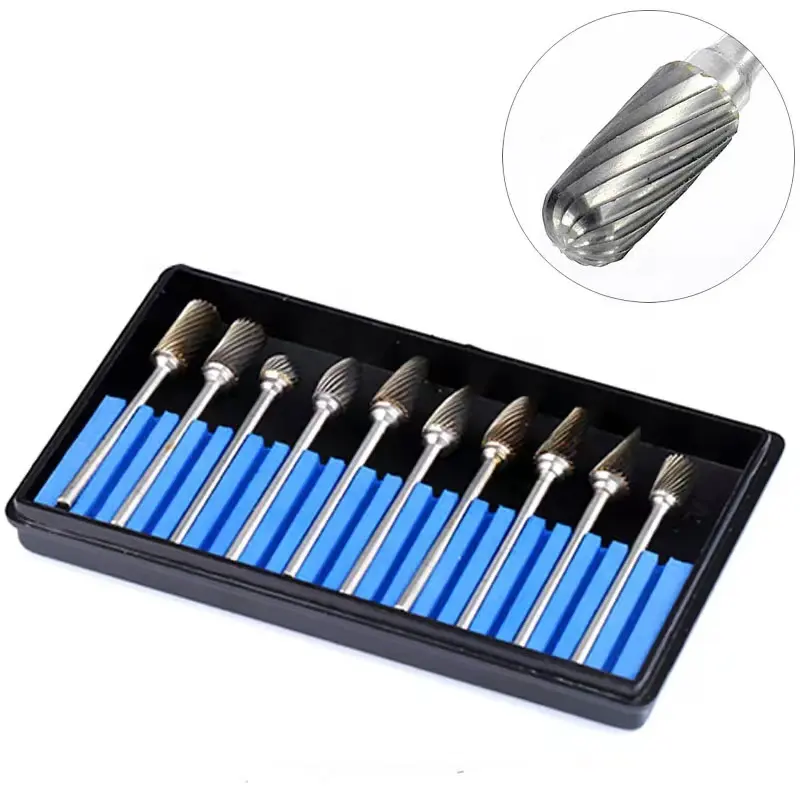 3*6 10 pcs/set mm Solid Carbide Rotary Burrs for Metal material processing
