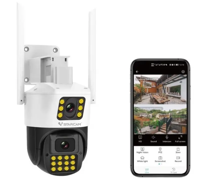 Лидер продаж, IP-камера видеонаблюдения VStarcam 2 Мп с поддержкой Wi-Fi, 128 Карта памяти, сетевая камера с двойным объективом для наружного наблюдения