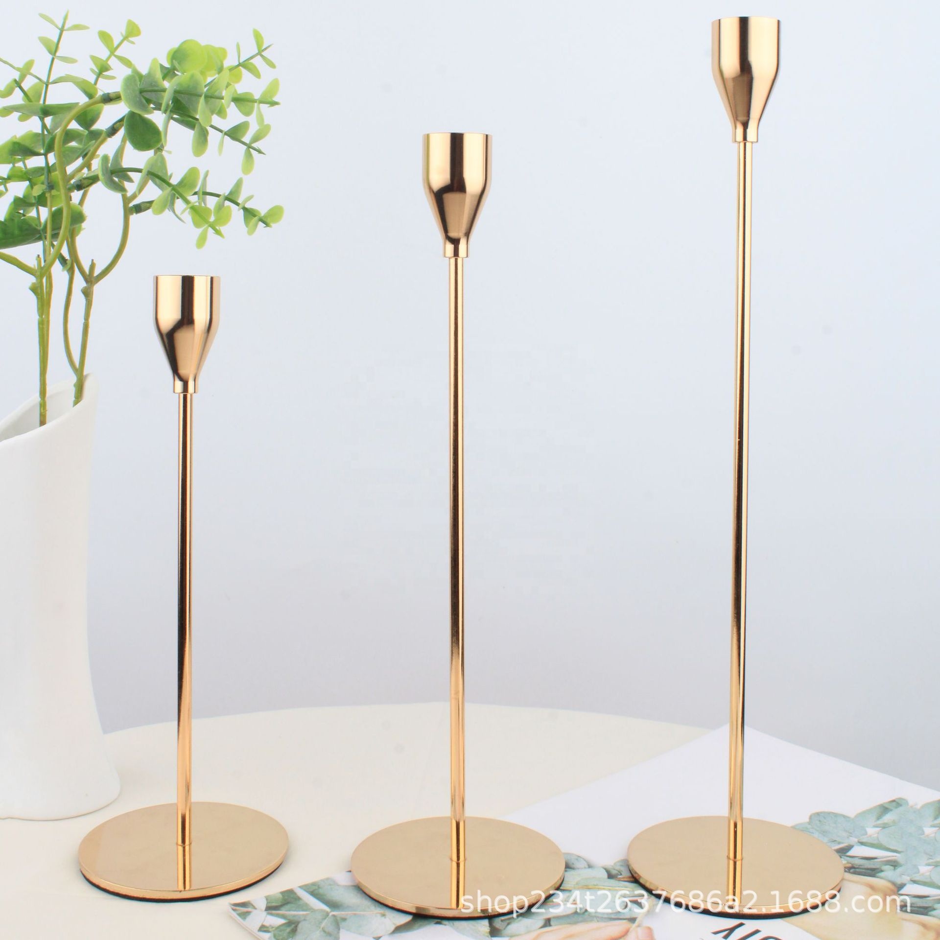 Foryoudecor Candle Holders Set of 3 for Taper Candles Decorative Candlestick Holder for Wedding Dinning Party Fits Thick Candle