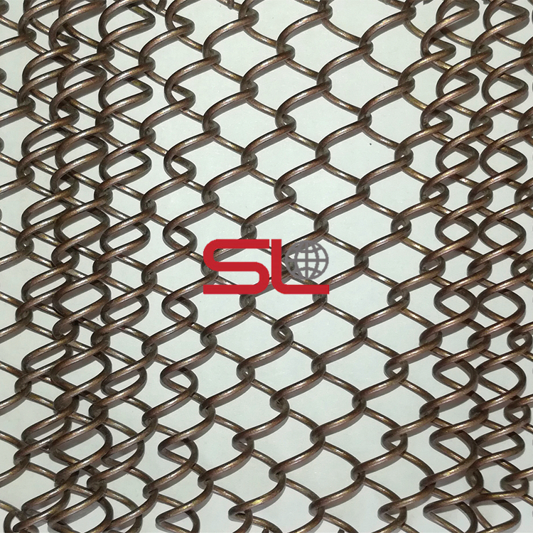Color Soft Woven Metal Aluminum Coil Wire Mesh For Metal Curtain