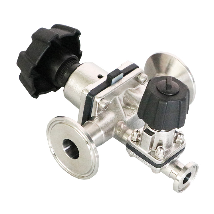 Sanitary Manual Tri Clamp SS316 Diaphragm Valve with A Sampling Diaphragm Valve