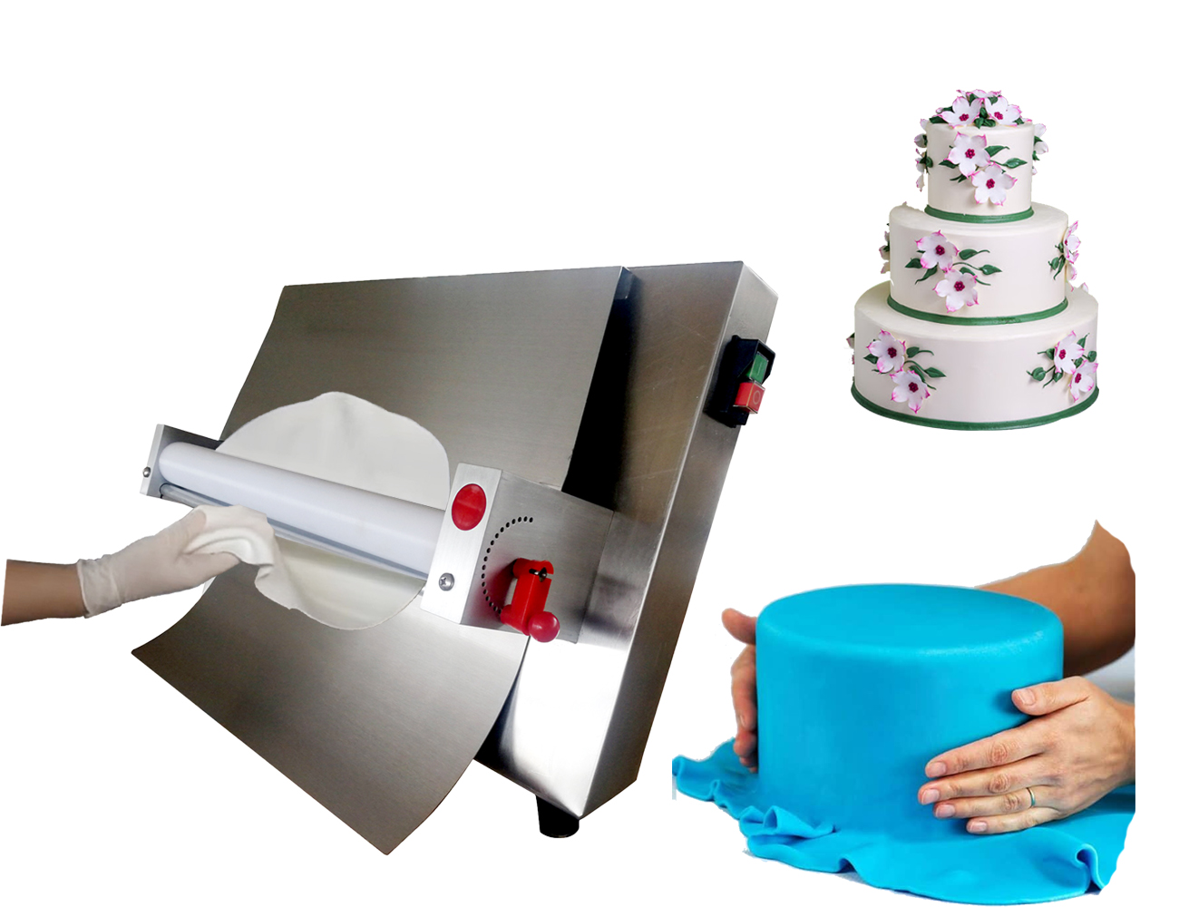 Шеф-повар prosentials Dr-3C Электрический 5-18 дюймов Fondant (сахарная) Сдобного теста для пиццы пресс-машина для быстрого равномерно прокатки