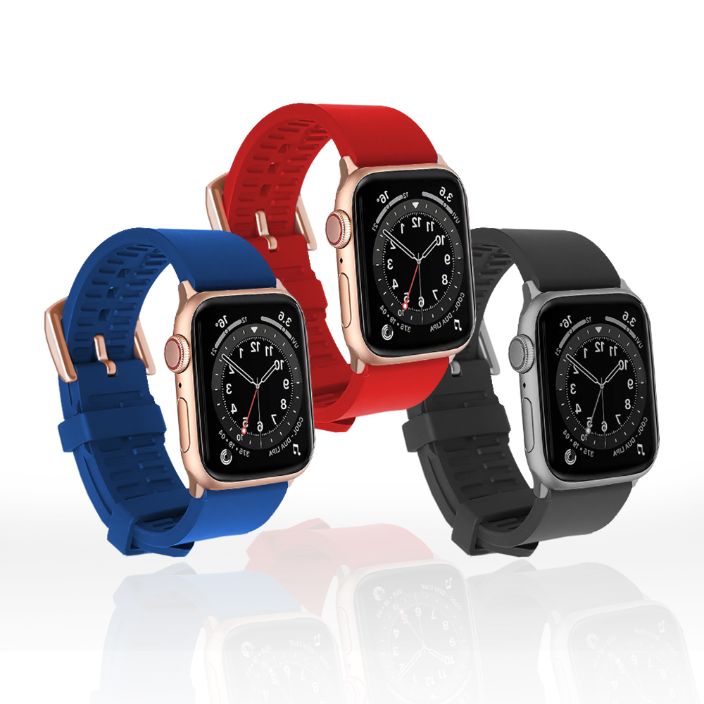 2021 Luxury Fluoro Rubber Watch Strap Braided Solo Loop Band for Apple Watch Strap iwatch 38mm 44mm 40mm