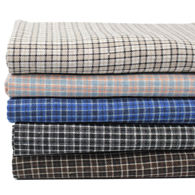 Autumn and winter inventory of cotton and linen blended plaid fabric for coats, shirts, pants