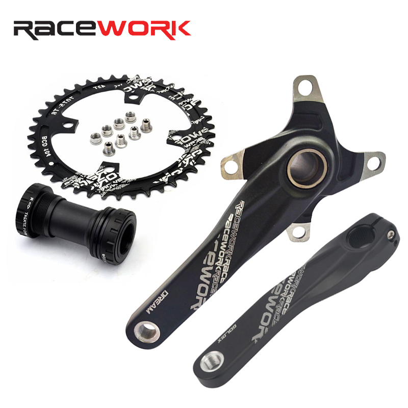 Велосипедный Кривошип RACEWORK 104BCD с кривошипом из алюминиевого сплава BB MTB, Кривошип 170 мм