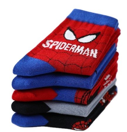 Cute Cartoon Children Spiderman Socks Custom Cotton Crew Kids Sock OEM Jacquard Tube Unisex Socks