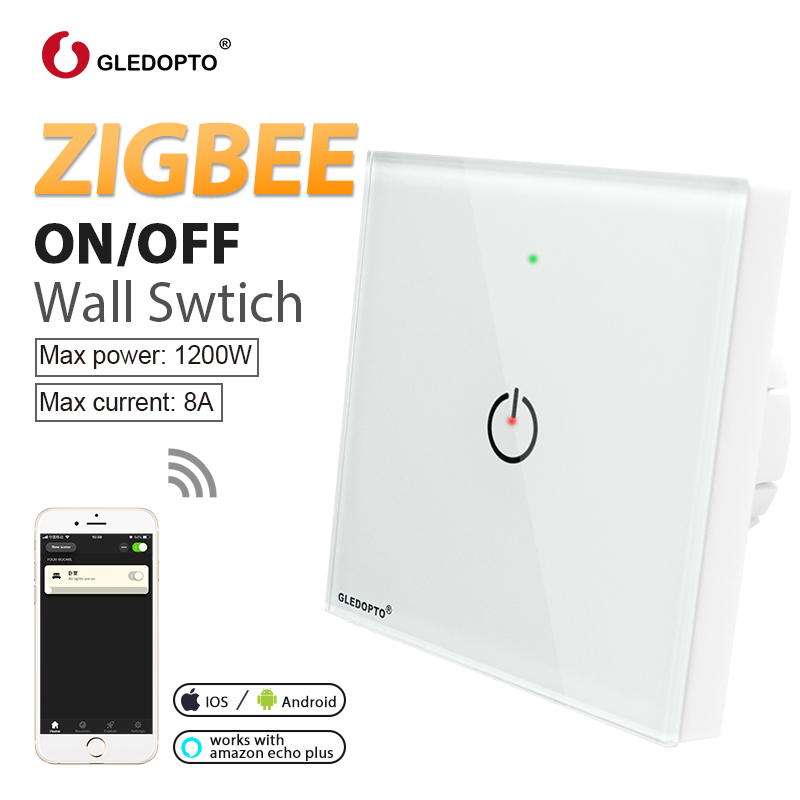 G светодиодный OPTO UK AU Смарт Wi Fi настенный выключатель света 1 Gang Touch/Wifi/приложение пульт дистанционного управления Умный дом с технологией Zigbee настенный сенсорный выключатель Alexa Голосовое управление
