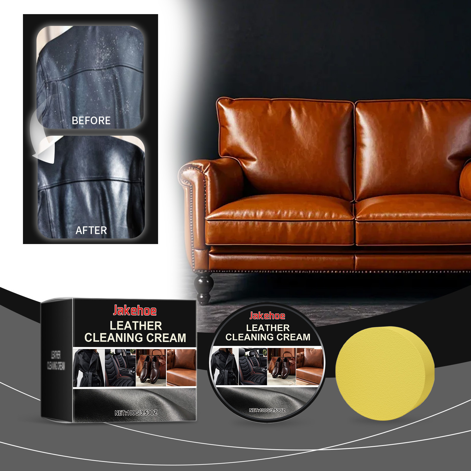 Wholesale Factory Supply Wash & Wax for Car Anti-aging Leather Cleaner Wax Polish Leather Balm Cleaner