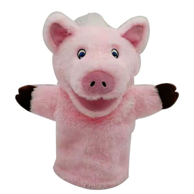 Custom hot selling Super Soft Good Quality 11 Inch Cute Pig hand puppet