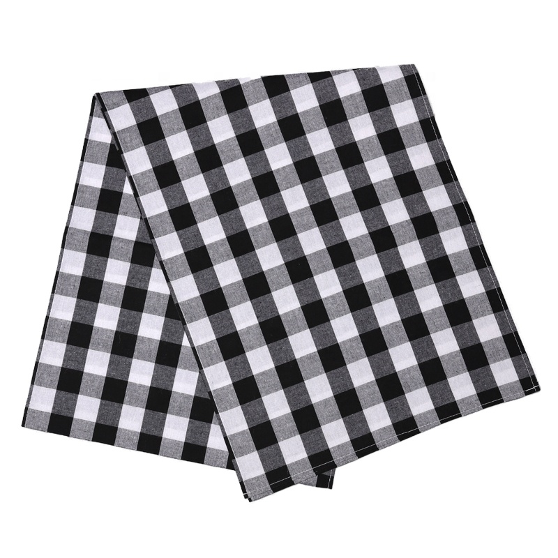 Farmhouse decoration table runner Factory black and white large buffalo check table runner