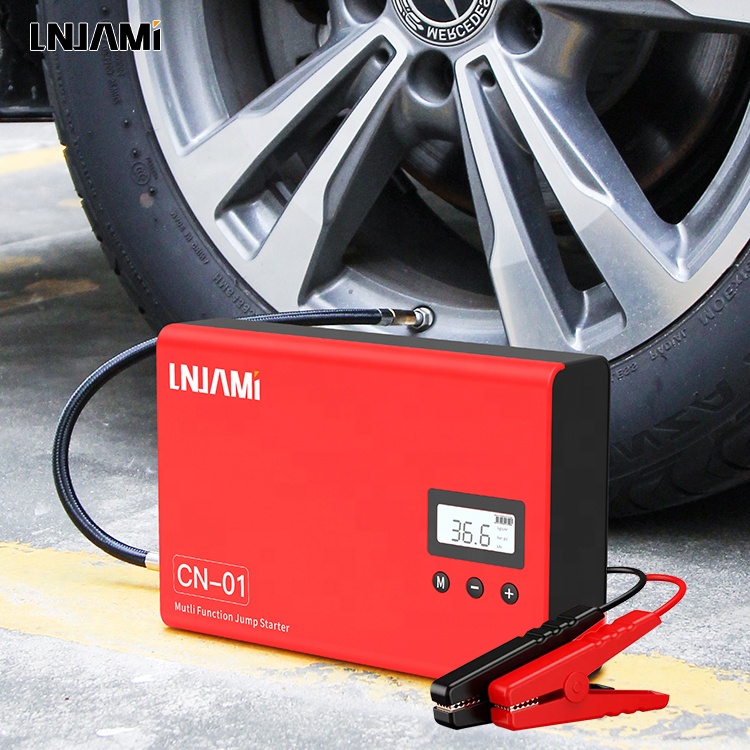 Lnjami 4 в 1 Mini 12V 13800mAh Портативная экстренная аккумуляторная грузовое автомобильное батарейное зарядное устройство для зарядного устройства для пусковое устройство с воздушного компрессора Power Bank