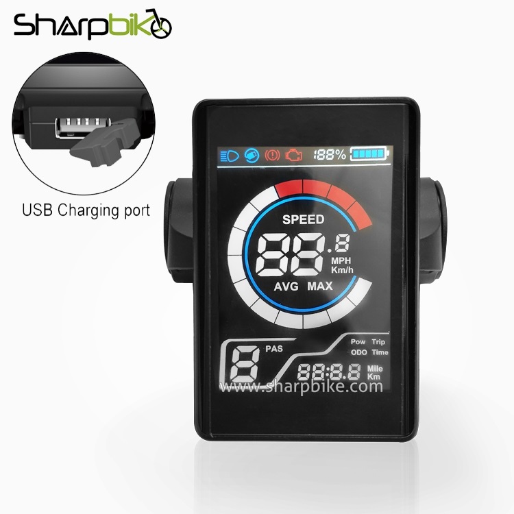 Sharpbike е-байка 36В 48В 60В Электрический велосипед 3,5 дюймов ЖК-дисплей на основе тонкоплёночной технологии цветной экран цилиндрическая литий-ионный аккумулятор TFT-S2