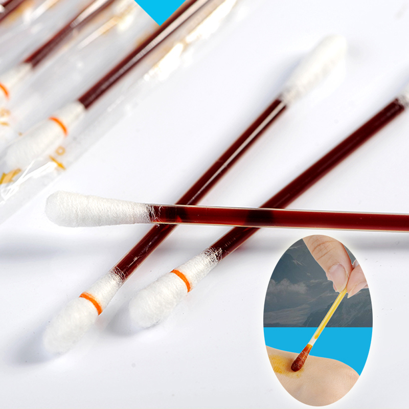 Disposable medical cotton stick iodine iodine swab for outdoor wound hurt and household
