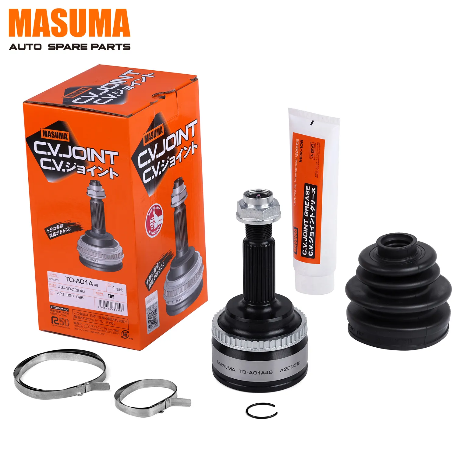 TO-A01A48 MASUMA ODM Auto Constant Propeller Shaft CV Joint Kit 43460-09890 43460-09890 43460-09P40 for TOYOTA AVENSIS WAGON