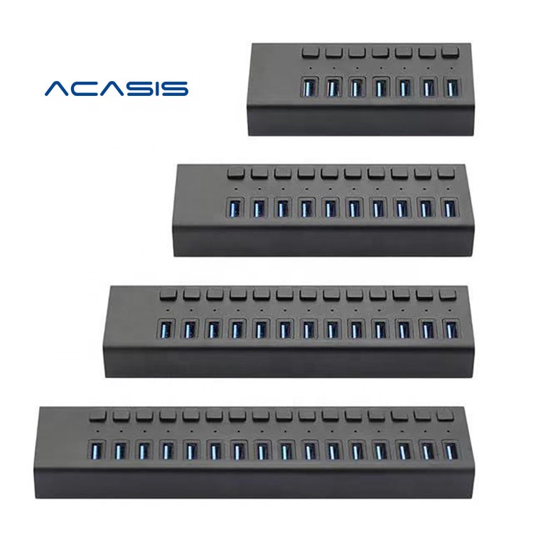 Высокоскоростной USB-разветвитель Acasis 5 Гбит/с, промышленный USB-разветвитель со встроенным независимым адаптером питания для ПК