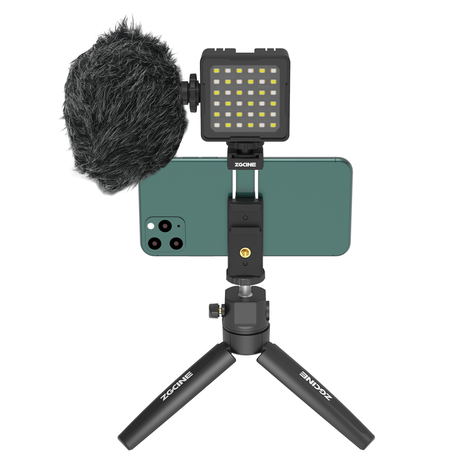 Прямая продажа с фабрики, набор для запуска смартфона FLASHOOT с дробовиком, микрофоном, штативом и светодиодной подсветкой, стартер для видеосъемки youtuber