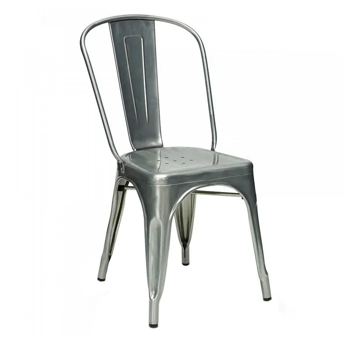 Французское уличное бистро, винтажное промышленное металлическое кресло, простые стулья для кафе и столовых