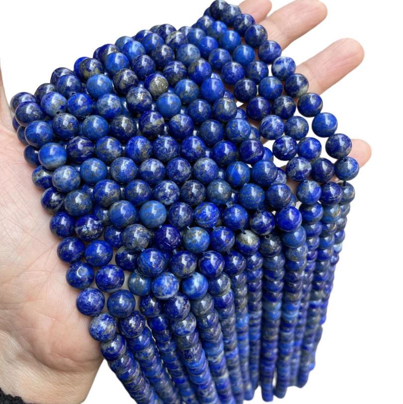 High Quality Natural Stone Beads 4/6/8/10mm Round Loose Lapis Lazuli Stone Beads Bracelet