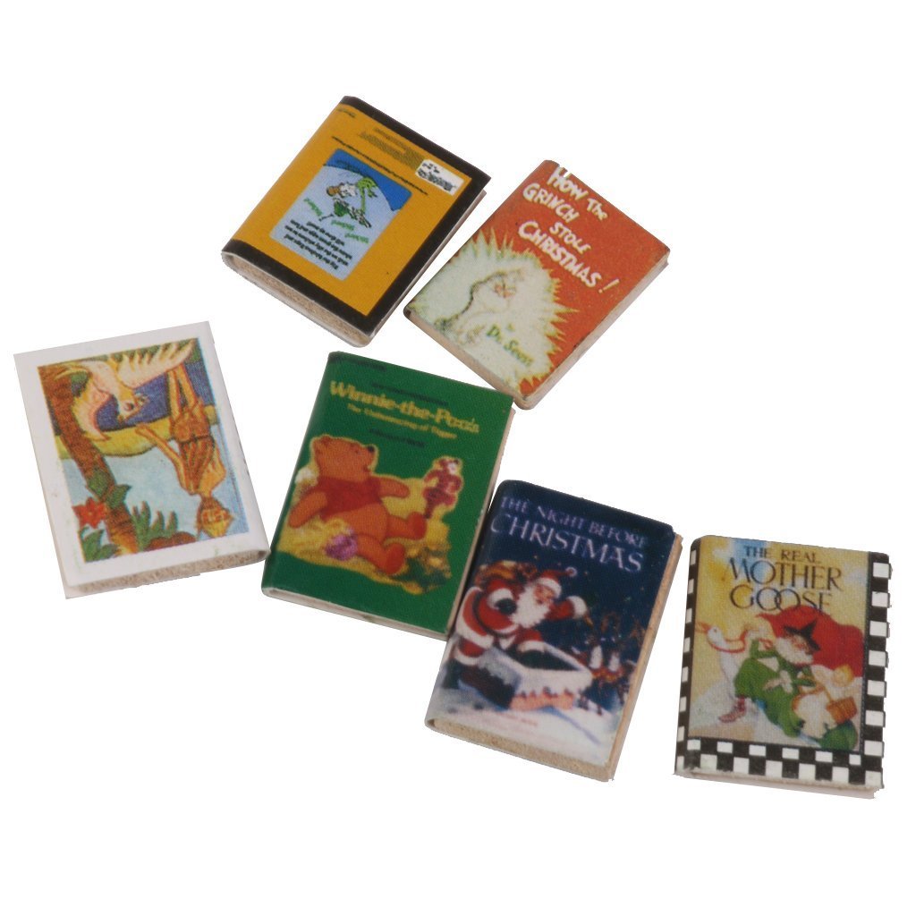 Лучшая продажа 1/12 деревянный кукольный домик Миниатюрные книги 6 шт красочные