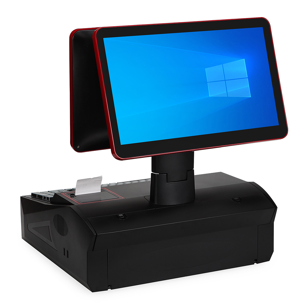 Все в одном сенсорный двойной экран Точка кассового терминала android pos системы продажи
