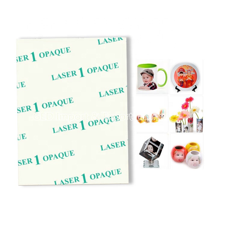 Guangzhou Colorful Dark Laser Opaque Water Transfer Paper A3 Light White Slide Decal Paper for Ceramic Mug Glass Plastic Wood