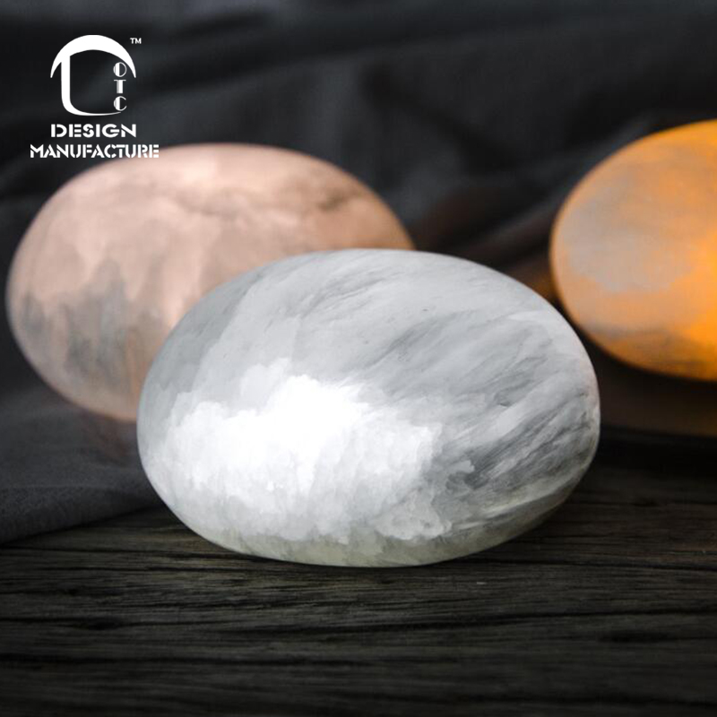Производитель Низкая цена натуральный ручной работы круглый USB selenite хрустальная лампа ночные светильники для домашнего декора