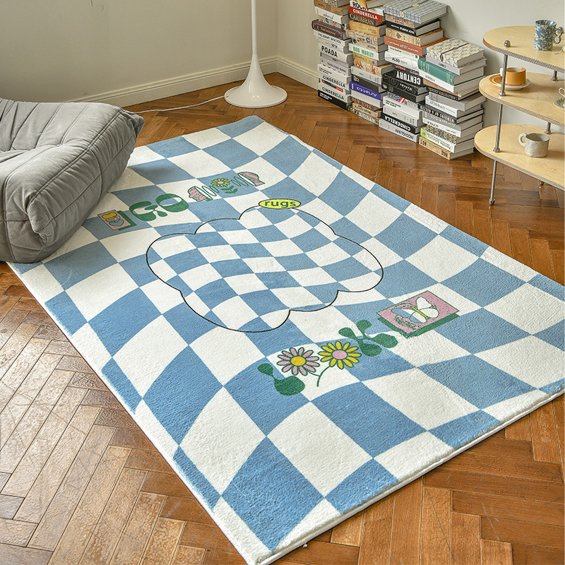 Drop shipping Floor Checkerboard Rug Living Room Carpet Custom Non-Slip Area Rugs