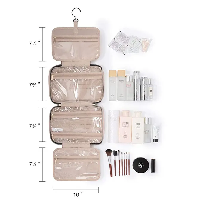 Travel Hanging Toiletry Bag With Hook Accessories Travel For Mens Women PU Belt String Dress