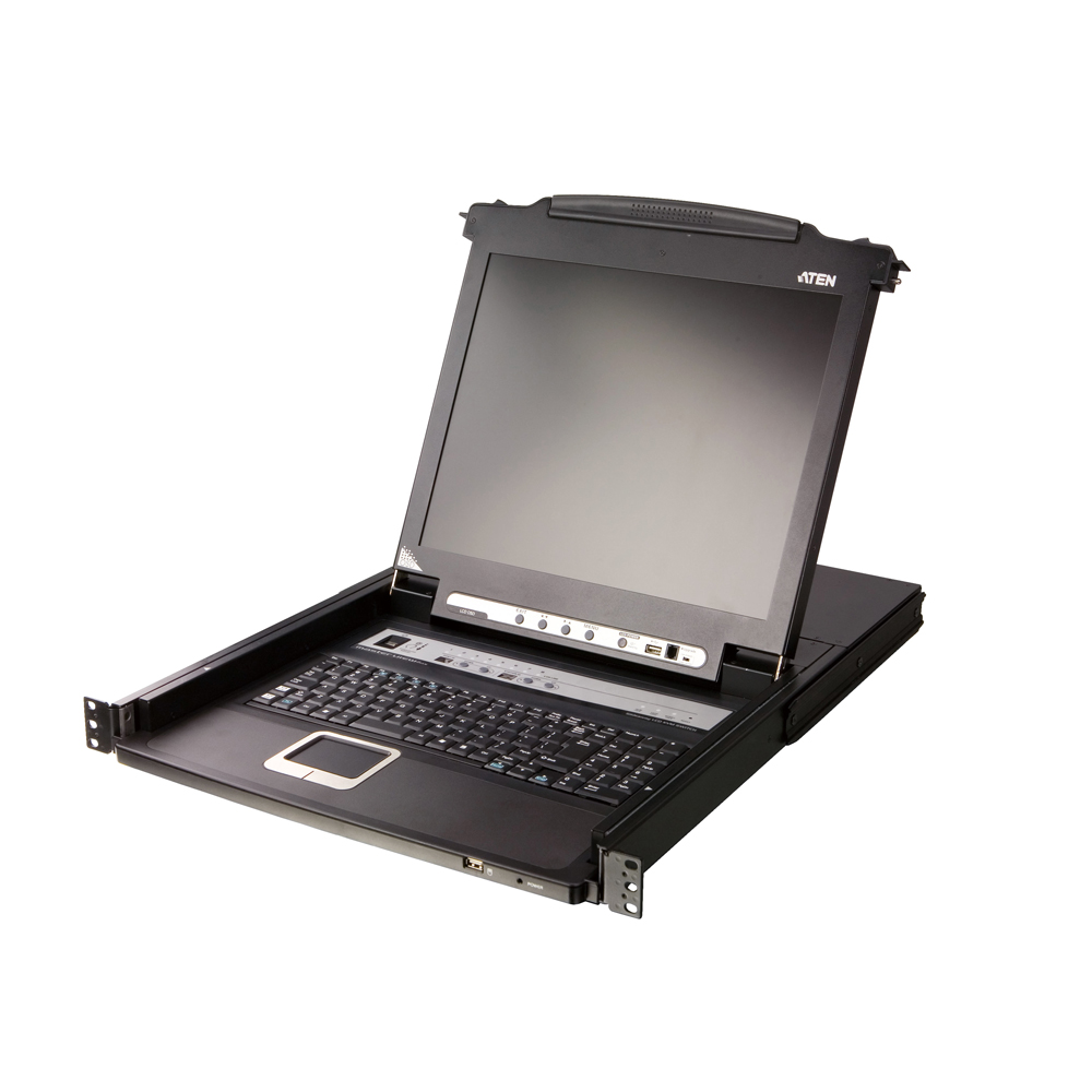 ATEN cl5708 м 8-портовый 17-дюймовый ЖК-дисплей с интегрированным USB/PS2 комбо KVM с дополнительным портом Conaole и USB